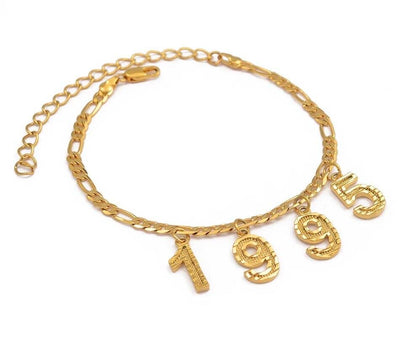 Custom Gold Number Anklet