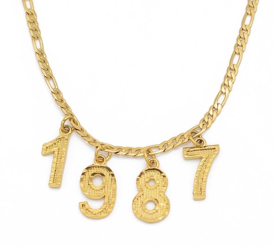Customized Gold Number Necklace