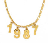 Customized Gold Number Necklace