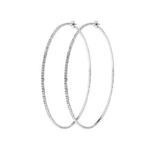 Load image into Gallery viewer, Crystal Silver Hoops