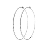 Crystal Silver Hoops