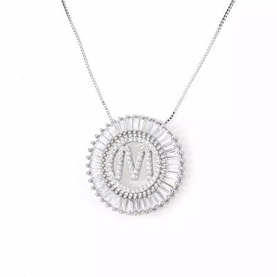 Initial Pendant Necklace Silver