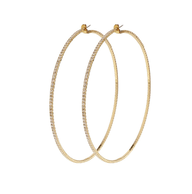 Crystal Gold Hoop