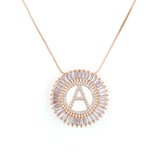 Initial Pendant Necklace Rose Gold