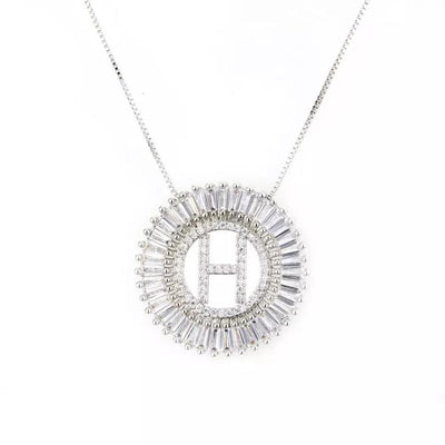 Initial Pendant Necklace Silver