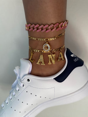 Custom Gold Letter Anklet