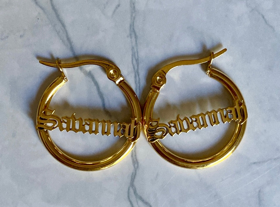 Customized Gold Hoops